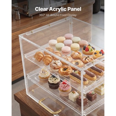VEVOR Bakery Display Case, 3-Tier Commercial Countertop Pastry Display Case, Clear Acrylic Bread Box for Kitchen, Party Cake Cabinet,Transparent — фото 4