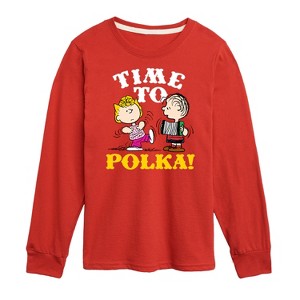 Boys' - Peanuts - Time To Polka Long Sleeve Graphic T-Shirt - 1 of 4