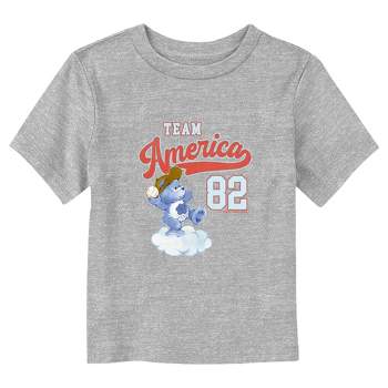 Care Bears Team America Baseball Grumpy Bear  T-Shirt - Athletic Heather - 4T