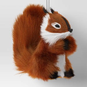 4" Christmas Faux Fur Animals Squirrel Ornament - Wondershop™ - 1 of 3