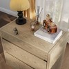 FUFU&GAGA Brown Wooden Nightstand with Drawers and Card - Swiping Unlock - 4 of 4