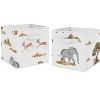 Sweet Jojo Designs Boy or Girl Gender Neutral Unisex Set of 2 Kids' Decorative Fabric Storage Bins Jungle Animals Multicolor - 3 of 4