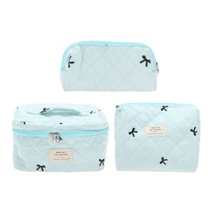 Unique Bargains Handheld Bow Embroidery Makeup Bag 3 Pcs - 1 of 4