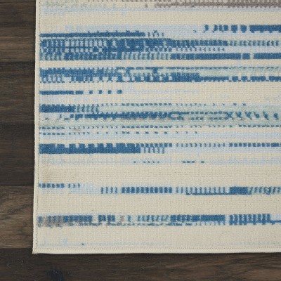 Blue Rectangular 8' x 10' Hand-knotted Reversible Rug