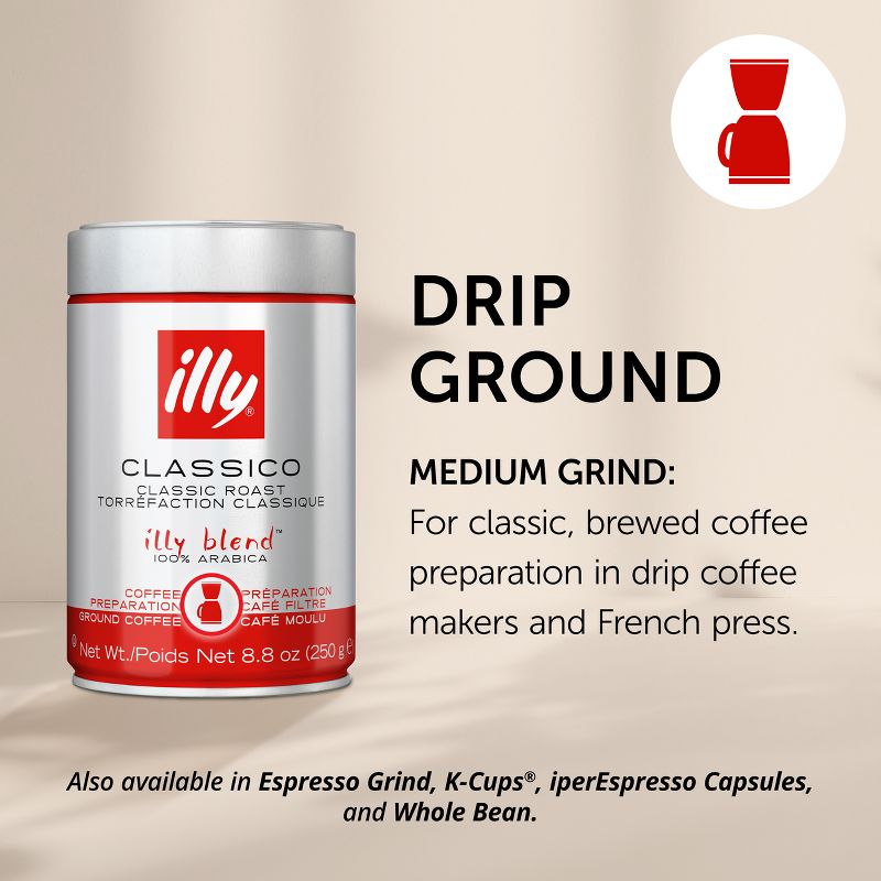 Illy Classico Medium Roast Ground Drip Coffee - 8.8oz, 4 of 12