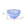 HomeRoots 6" Blue And White Alabaster Glass Round Candy or Nut Bowl - 3 of 4