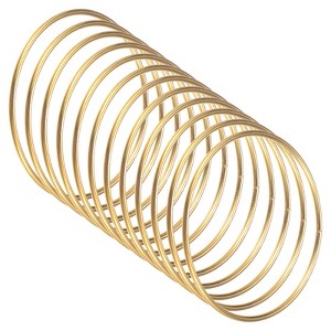 Unique Bargains Metal Electroplating Macrame Crafting Crafts Hoop 12 Pcs - 1 of 4
