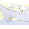 Kitty Cat Stud Earrings for Women Sterling Silver Cubic Zirconia Ginger Lyne Collection - 2 of 4