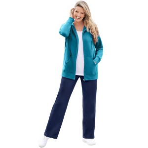 Woman Within Plus Size Better Fleece Zip-Front Hoodie - 1 of 4