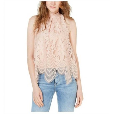Women's Juniors Dust Lace Halter Neck Sleeveless Blouse - Love, Fire M