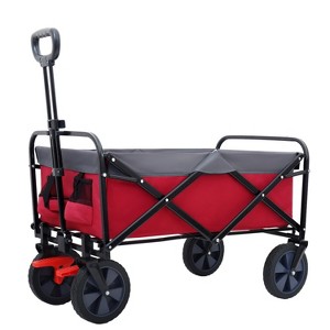 150L Collapsible Wagon Cart Foldable, Utility Garden Wagon with 360lbs Weight Capacity, Heavy Duty Portable Sport Wagon with Wheels - 1 of 4
