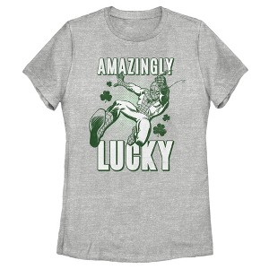 Women's Marvel St. Patrick's Day Spider-Man Amazingly Lucky T-Shirt - 1 of 4