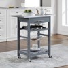 GlasFlength Kitchen Carts and Islands Modern Rolling Kitchen Cart with Spacious Storage for Kitchen, Gray,30”*15.75”*33.55" - 4 of 4