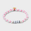 Little Words Project Love Beaded Bracelet - Pink/Pearl - 3 of 4