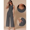 INSPIRE CHIC Women's Dressy Casual One Piece Outfits Sleeveless Crewneck Wide Leg Summer Jumpsuit - 2 of 4