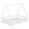 Whisen Full Tent-shaped Floor Bed with Guardrails & Door - 4 of 4