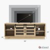 Stead Modern Farmhouse TV Stand - 58” Entertainment Center with Storage - Barn Door - Supports 32 to 65" TVs (Light Oak) - 2 of 4