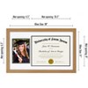 Americanflat 11x18 Oak Graduation Frame | 2 Opening Mat Displays 5"x7" Photo and 8.5"x11" Diploma. Tempered Shatter-Resistant Glass - 2 of 4