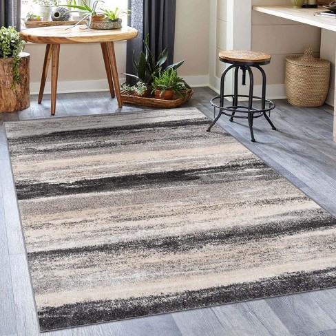 6' x 9' Graphic Steps Outdoor Rug Black - Threshold™