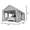 10'x20' Windproof Carport with 4 Doors, Heavy Duty Portable Garage Shelter, 180g PE Canopy & Reinforced Frame for Vehicles - 2 of 4