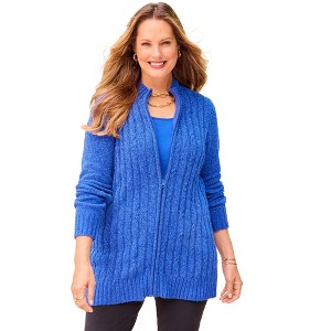 Catherines Cozy Chenille Zip Cardigan - 1 of 4