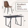 NicBex 5 PCS/7 PCS Black Marble Pattern MDF Dining Table Set with 4/6 Suede Chairs for Dining Meeting Room - 3 of 4