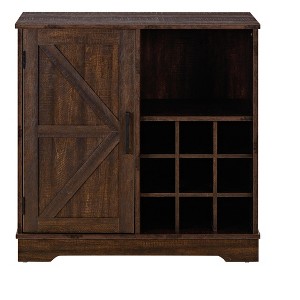 Vynxaria Bar Cabinet with Wine Rack & Barn Door - Buffet Sideboard with Drawer & Adjustable Shelves for Living Room & Dining Room - 1 of 4