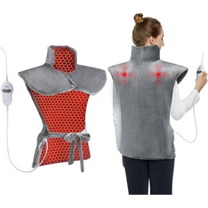 Heating Pad for Neck and Shoulders and Back,Vibrating Heating Pad for Back,Heating Pad with Massager, 24"×33",2 Heat Levels+4 Massage Modes - 1 of 4