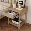 HDZNVF Retro Style Nightstand with Drawer and Open Shelf for Bedroom - 3 of 4