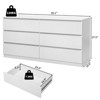 Resenkos 55" Storage Dresser Furniture Unit, 6 Drawer Tall Standing Organizer for Bedroom, Closet - White - 2 of 4