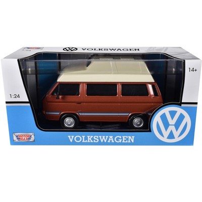 Volkswagen Type 2 (T3) Camper Van Brown Metallic with Cream Top 1/24 Diecast Model Car by Motormax