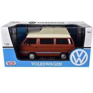 Volkswagen Type 2 (T3) Camper Van Brown Metallic with Cream Top 1/24 Diecast Model Car by Motormax - 1 of 1