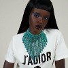 Boho Wood Bead Statement Necklace - Chunky Layered Bib Collar for Women - 2 of 4