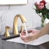 ChicFurnit Bathroom Sink Faucet Widespread Two Handle Vanity Faucet with Drain Assembly for Bathroom, Gold, 13.98"*11.02"*3.94" - 2 of 4