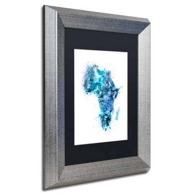 Trademark Fine Art -Michael Tompsett 'Paint Splashes Map of Africa' Matted Framed Art