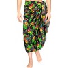 LA LEELA Men's Vacation Beachwear Lava Lava Sarongs Swimwear Cover Up Summer Long Holidays Wrap Vacation Pareo For Men One Size Black, Floral - 2 of 4
