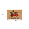 HomeRoots 24" X 36" Brown and Red Coir Merry Christmas Outdoor Door Mat - 3 of 4