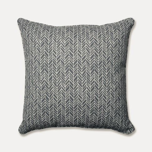 Outdoor/indoor Herringbone Gray Floor Pillow - Pillow Perfect: Weather ...