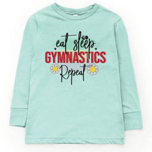The Juniper Shop Eat Sleep Gymnastics Repeat Youth Long Sleeve Tee - 1 of 4
