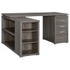 Vynxaria 1pc Transitional 60-inch 3-drawer L-shape Computer Desk Multiple Storage Two Drawers Built-in File Cabinet Home Office - 4 of 4