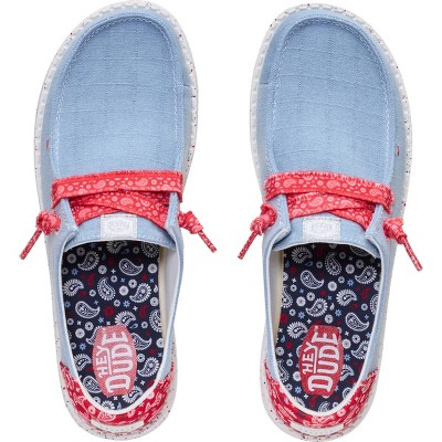 Обувь HEYDUDE Women Wendy Americana Paisley, 4thof July Patriotic Shoes , Faded Denim/Multi, W9 — фото 3