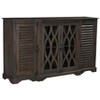 HomeRoots 70" Dark Brown Solid Wood Carved Geometric Sideboard with Four Doors - 4 of 4