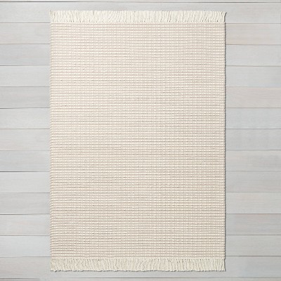 5' x 7' Textured Stripe Area Rug Best Beige / Sour Cream - Hearth & Hand™ with Magnolia