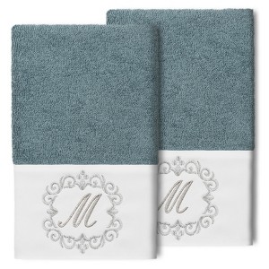 Linum Home Textiles 100% Turkish Cotton MONICA 2PC Embellished Hand Towel Set - 1 of 1
