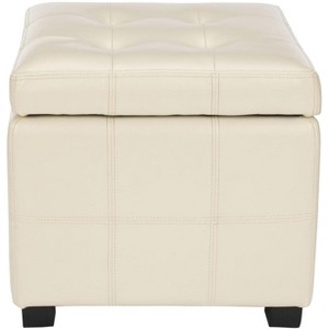 Maiden Square Tufted Storage Ottoman - HUD8231 - Safavieh Couture - 1 of 4