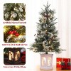 3ft Snow Flocked Christmas Tree, Small Artificial Christmas Tree with Base & 78 Lights, 8 Lighting Modes Hinged Xmas Tree, Christmas Decor - 3 of 4