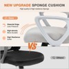 Office Task Chair Metal Frame with Lumbar Support Ergonomic Adjustable Computer Desk Chair in Gray with Padded Armrest - 2 of 4