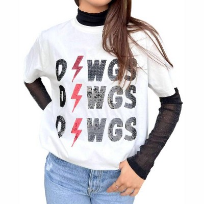Women's Here For The Dawgs Tee - DISTRESSED VINTAGE