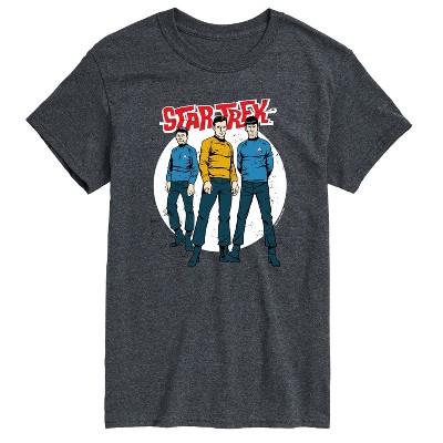 Men's - Star Trek - Galaxy Captain Kirk Spock Crew Short Sleeve Graphic T-Shirt