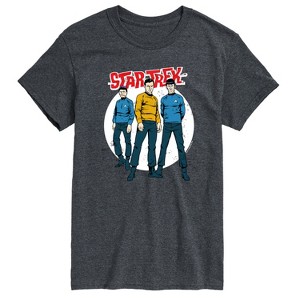 Men's - Star Trek - Galaxy Captain Kirk Spock Crew Short Sleeve Graphic T-Shirt - 1 of 4